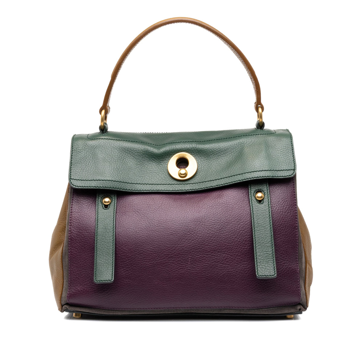 Saint Laurent Tricolor Muse Two Handbag — Purple