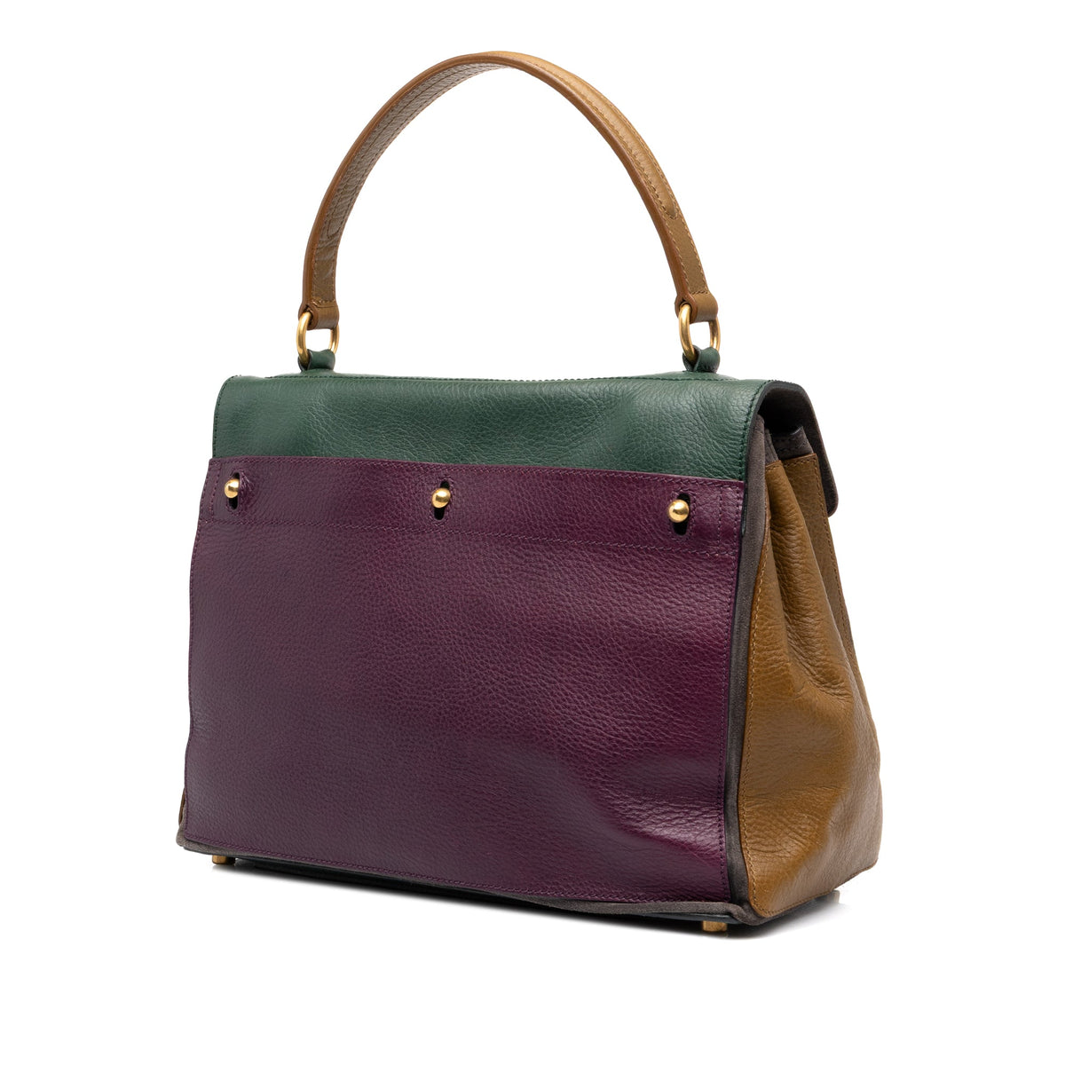 Saint Laurent Tricolor Muse Two Handbag — Purple