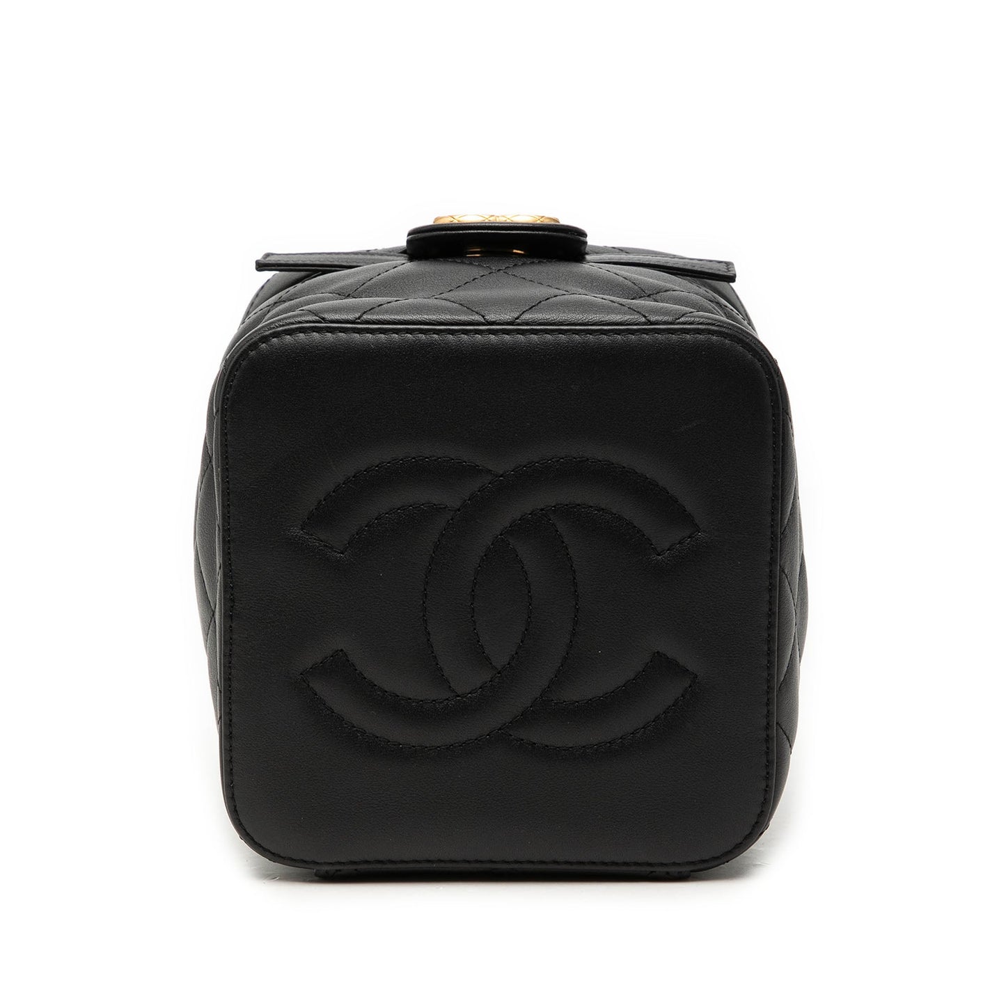 Chanel Small Quilted Calfskin Chain Bar Vanity Case with Chain