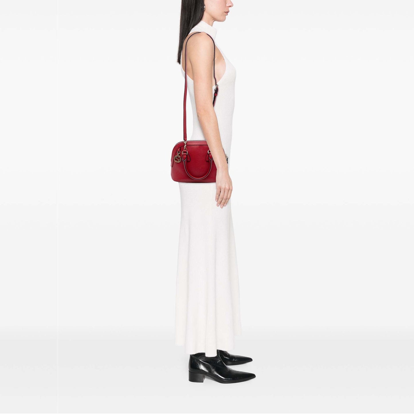 Mini Leather GG Charm Dome Satchel
