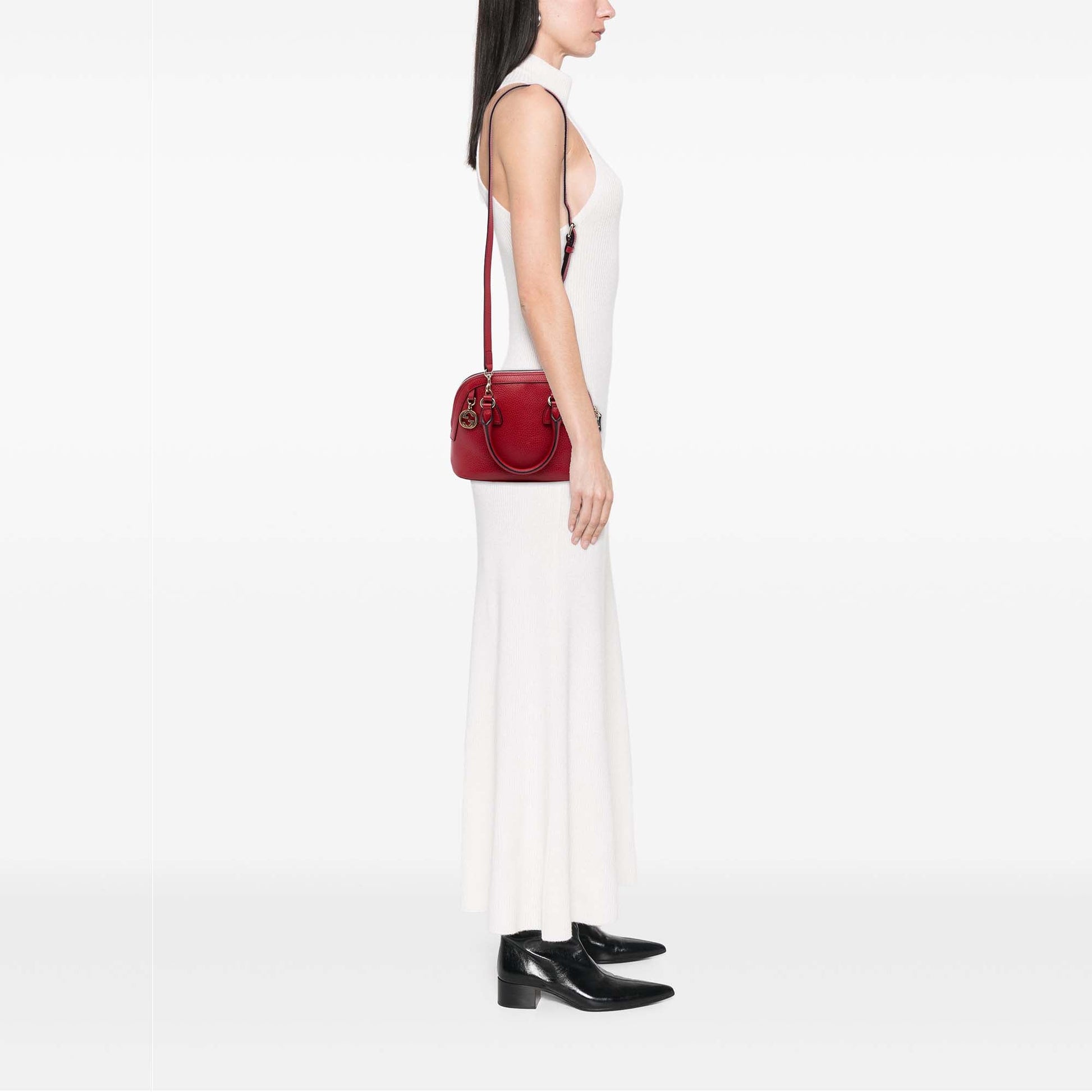 Mini Leather GG Charm Dome Satchel