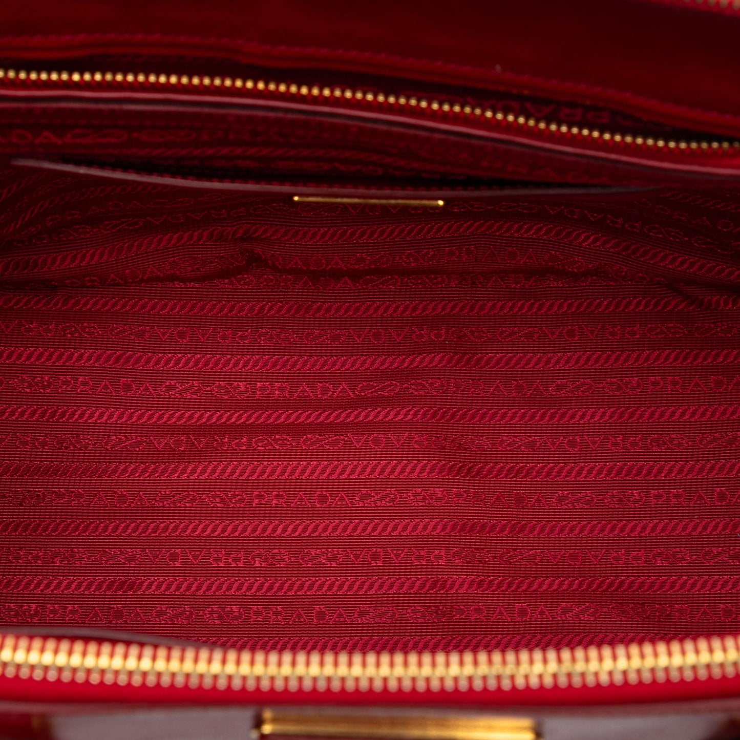 Prada Medium Saffiano Vernice Galleria Double Zip Satchel