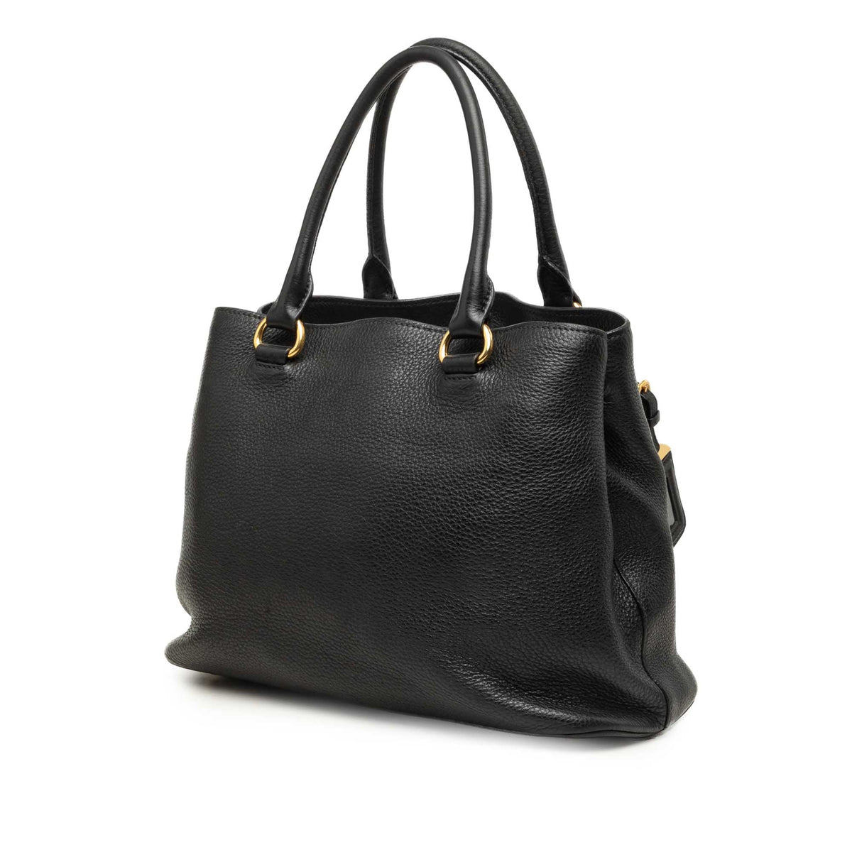 Prada Vitello Daino Open Convertible Tote — Black