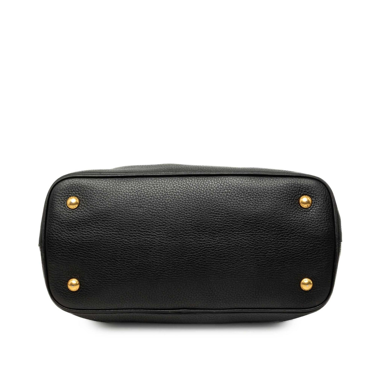 Prada Vitello Daino Open Convertible Tote — Black