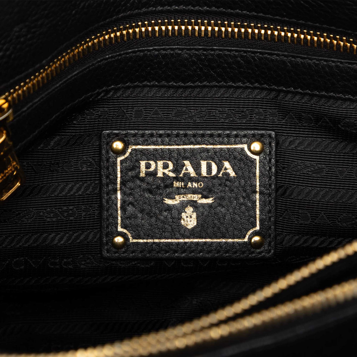 Prada Vitello Daino Open Convertible Tote — Black