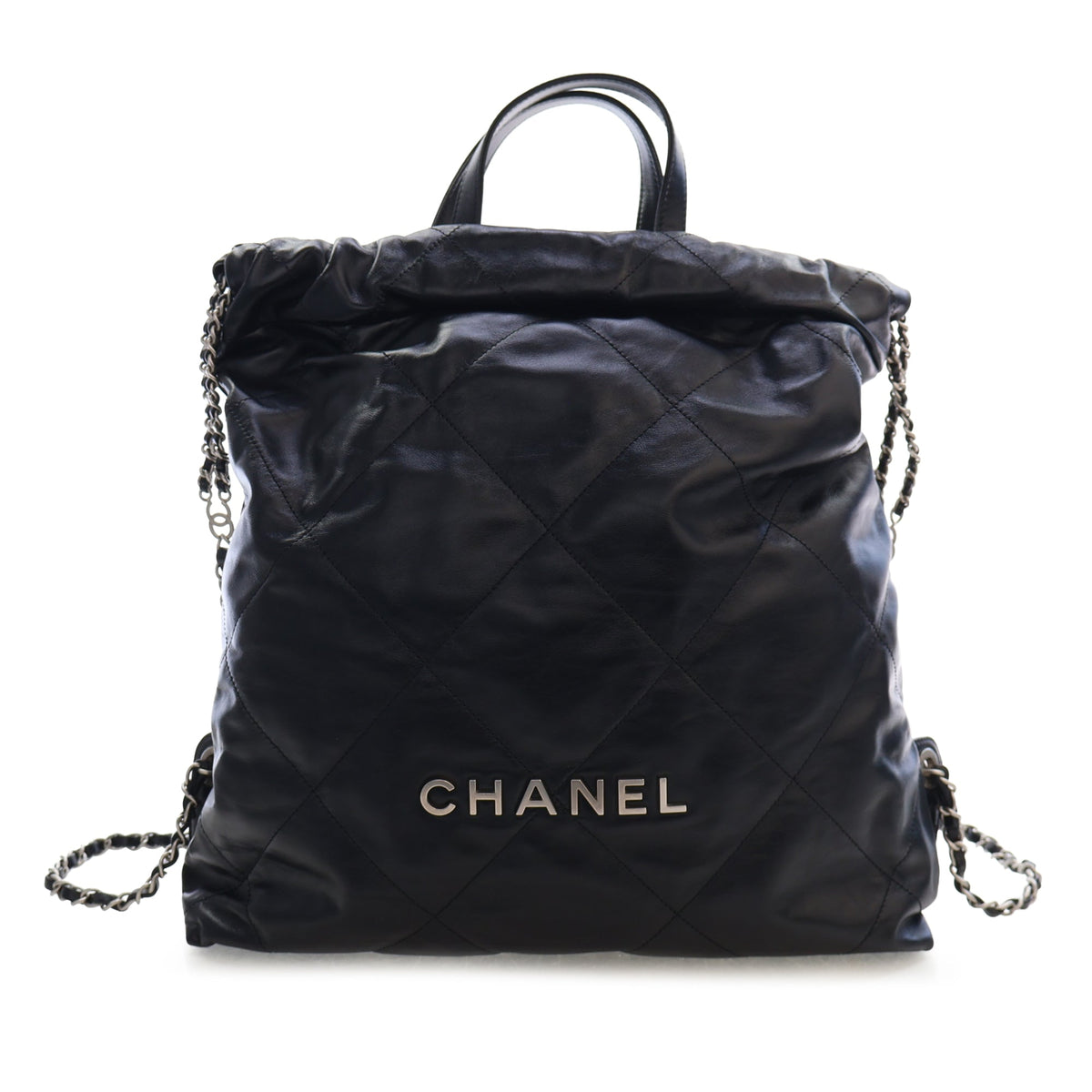 Chanel Large Quilted Shiny Calfskin 22 Backpack