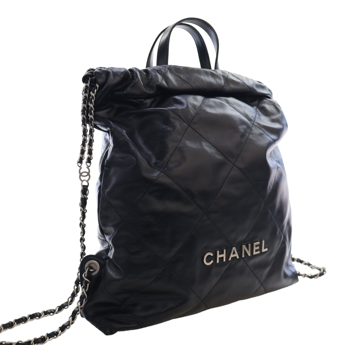 Chanel Large Quilted Shiny Calfskin 22 Backpack
