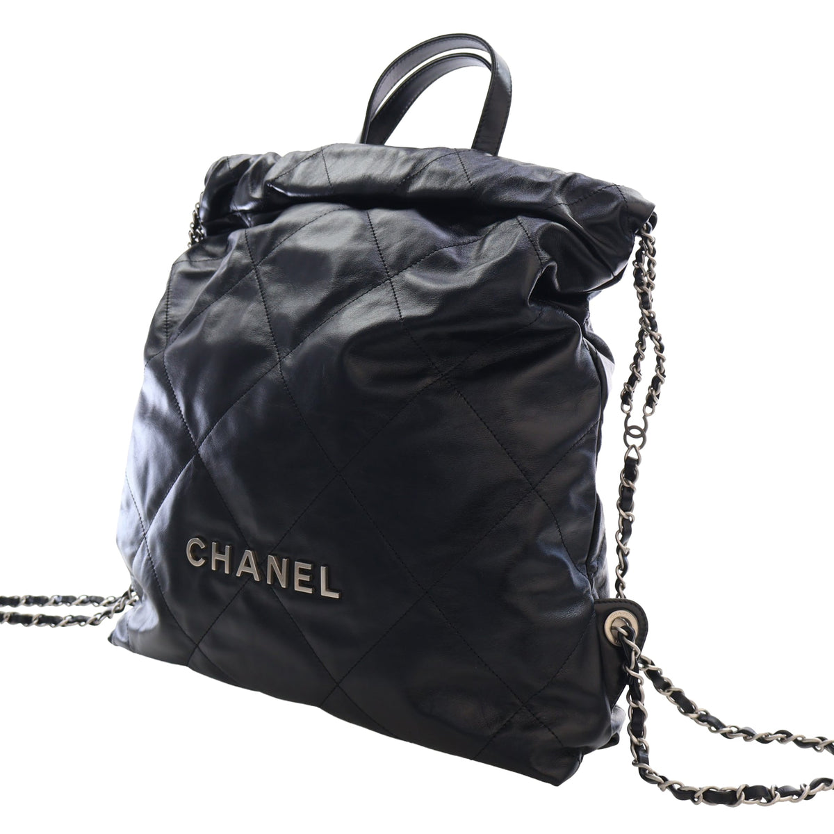 Chanel Large Quilted Shiny Calfskin 22 Backpack