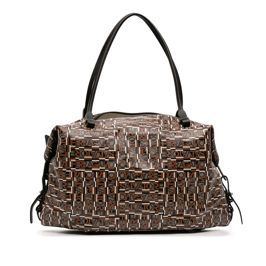 Ferragamo Gancini Coated Canvas Tote