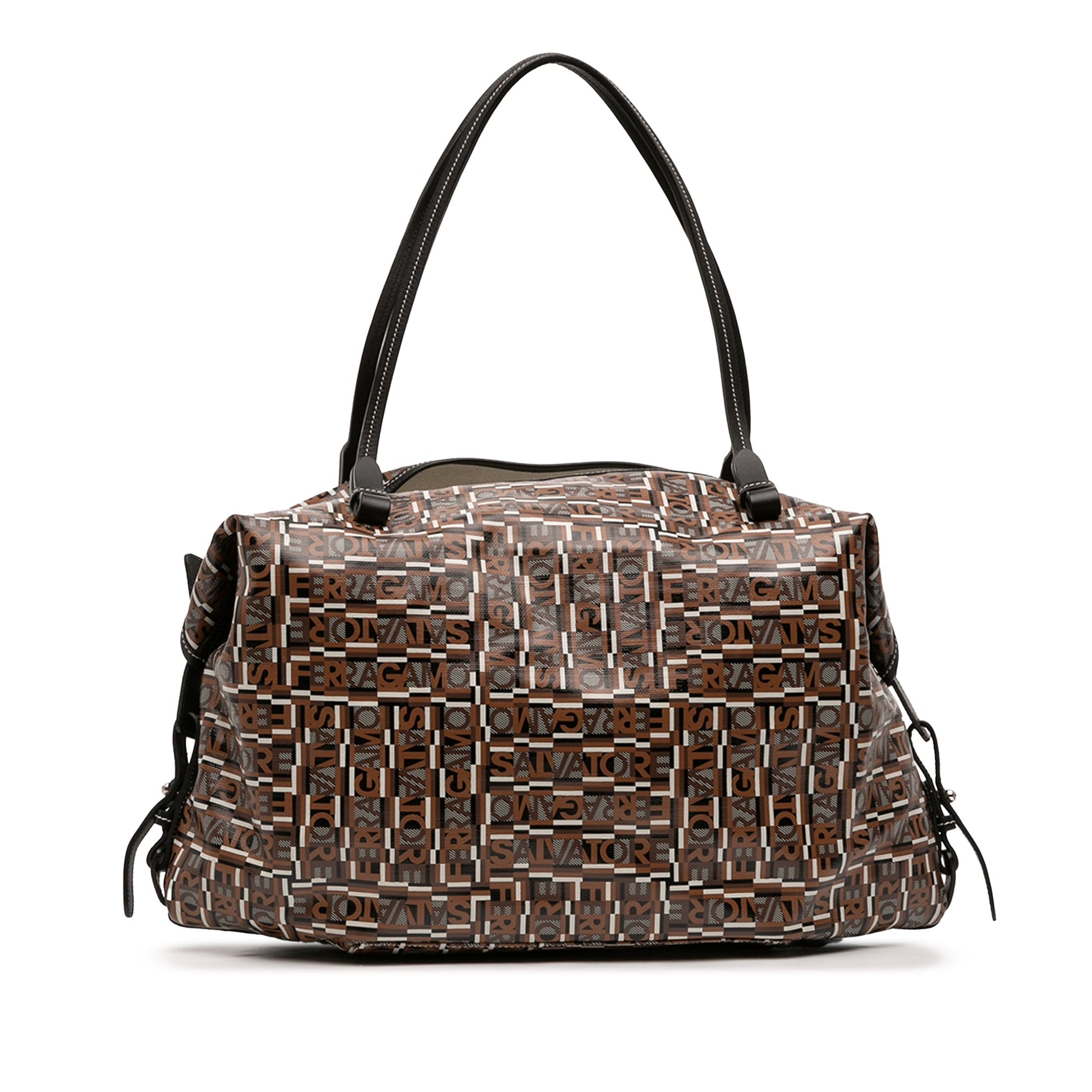Ferragamo Gancini Coated Canvas Tote