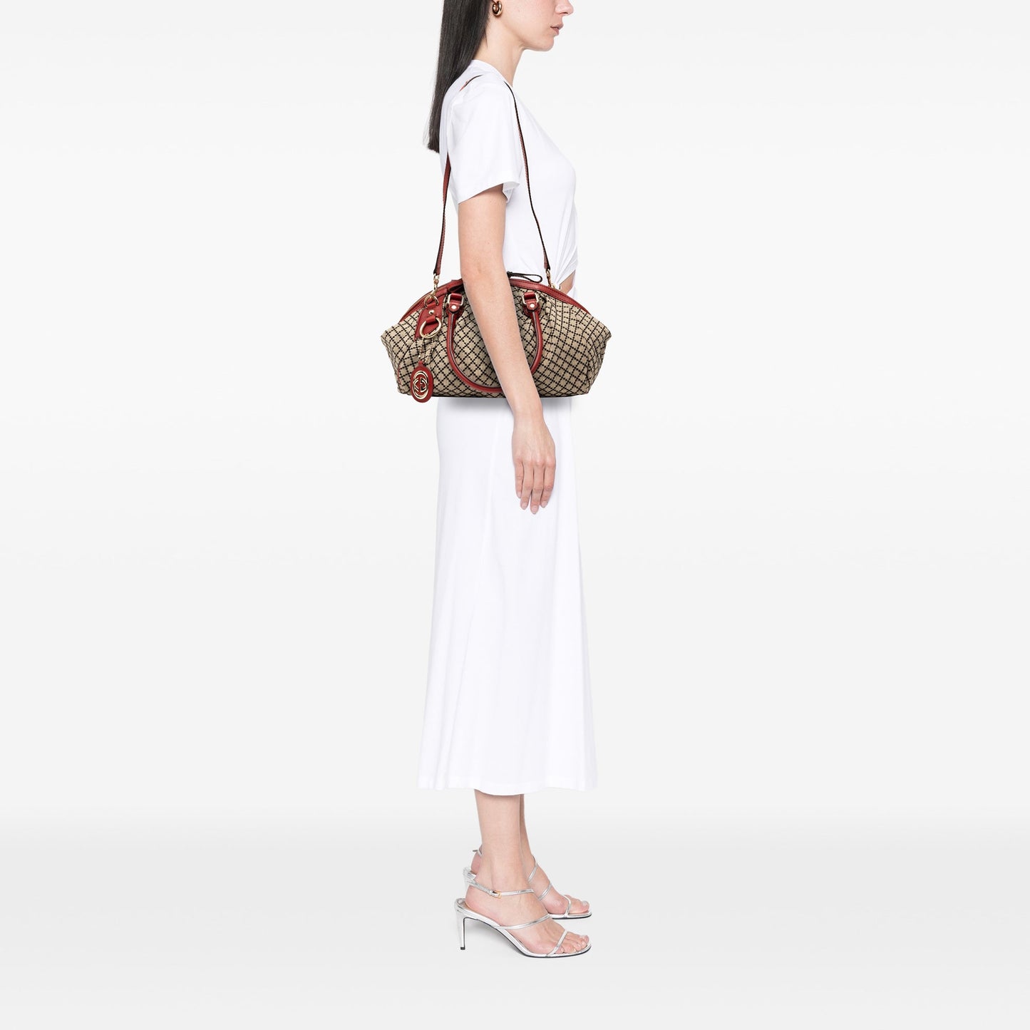 Gucci Diamante Canvas Sukey Satchel