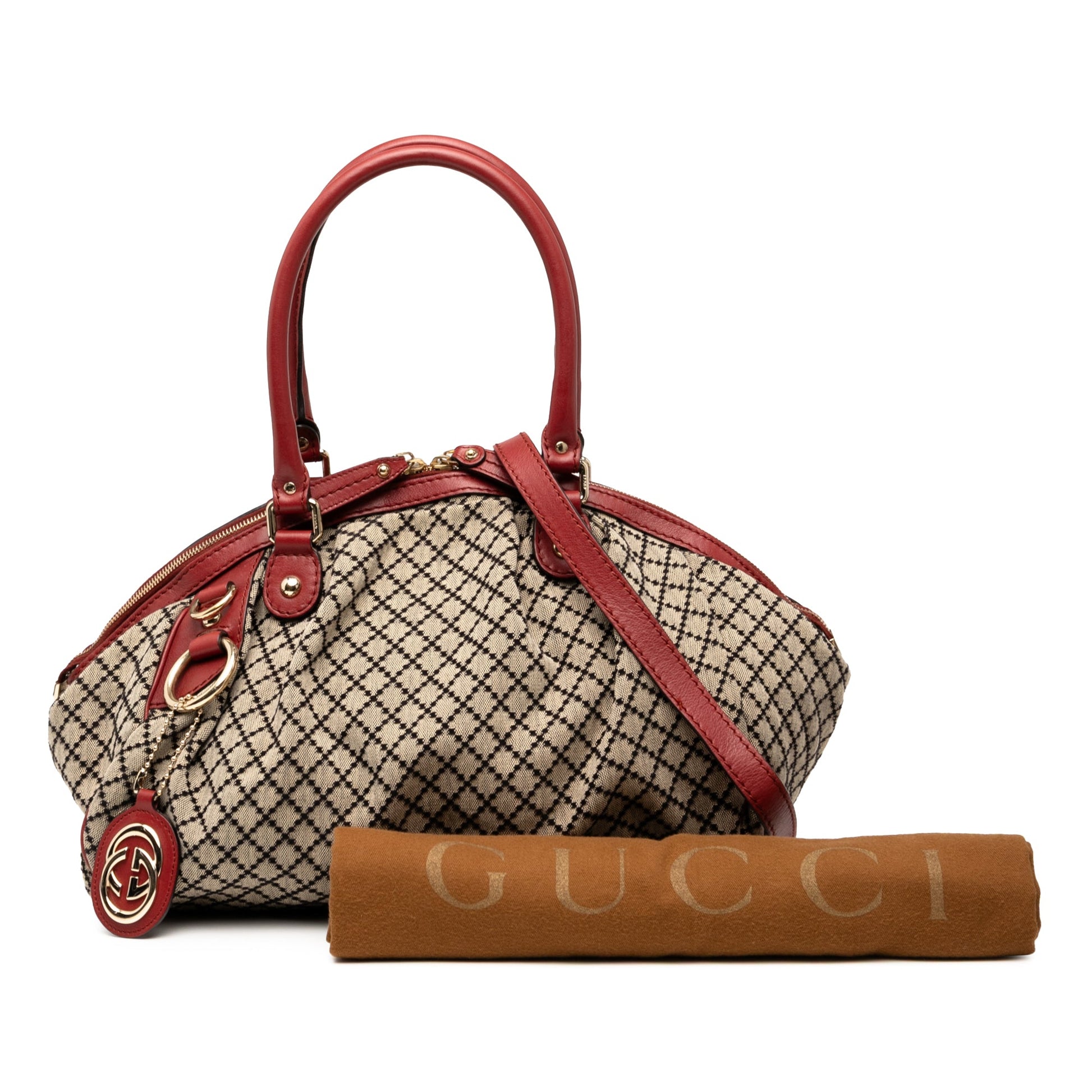 Gucci Diamante Canvas Sukey Satchel