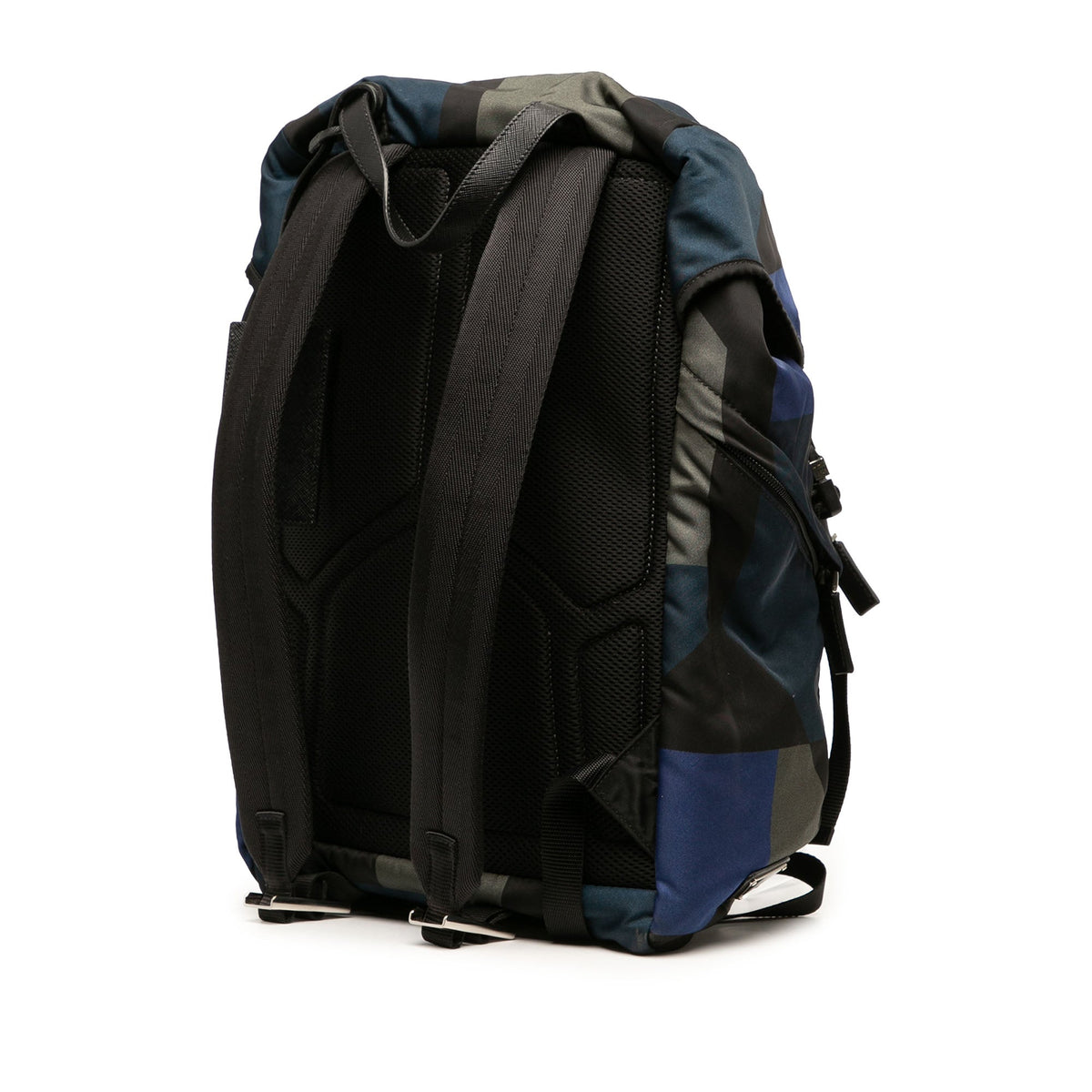 Prada Tessuto Geometric Backpack — Black