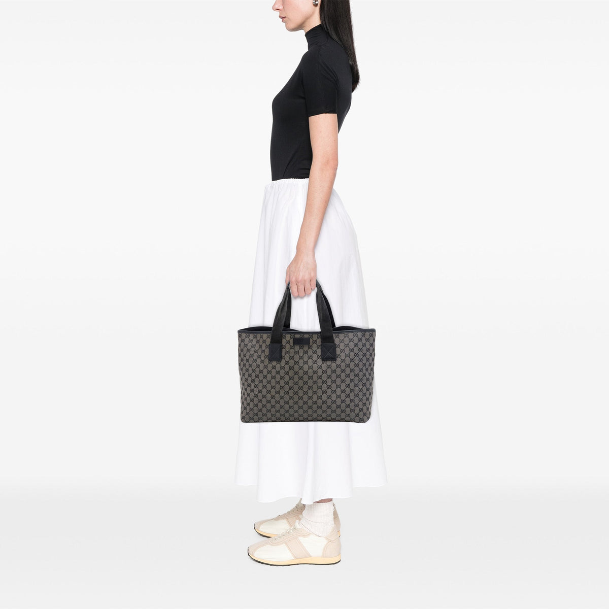 Gucci GG Denim Tote — Gray