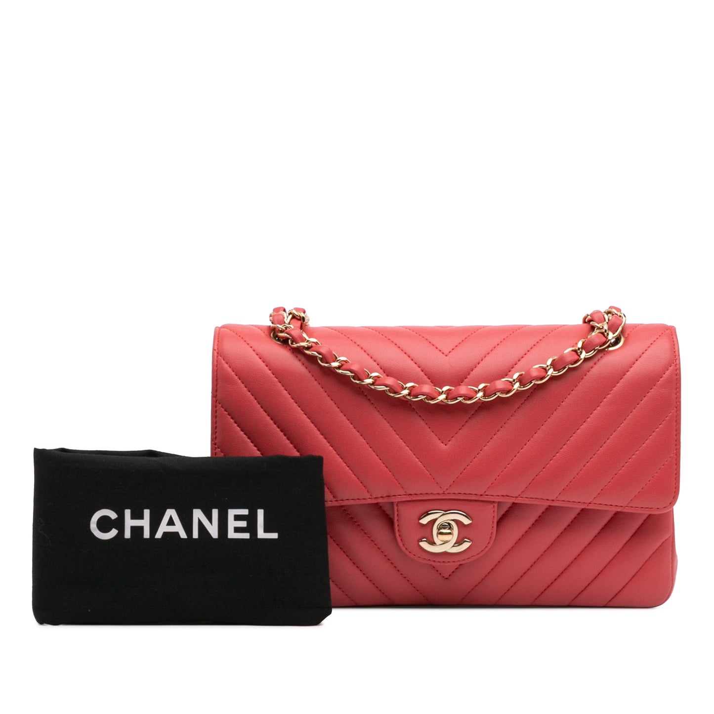 Chanel Medium Classic Chevron Lambskin Double Flap