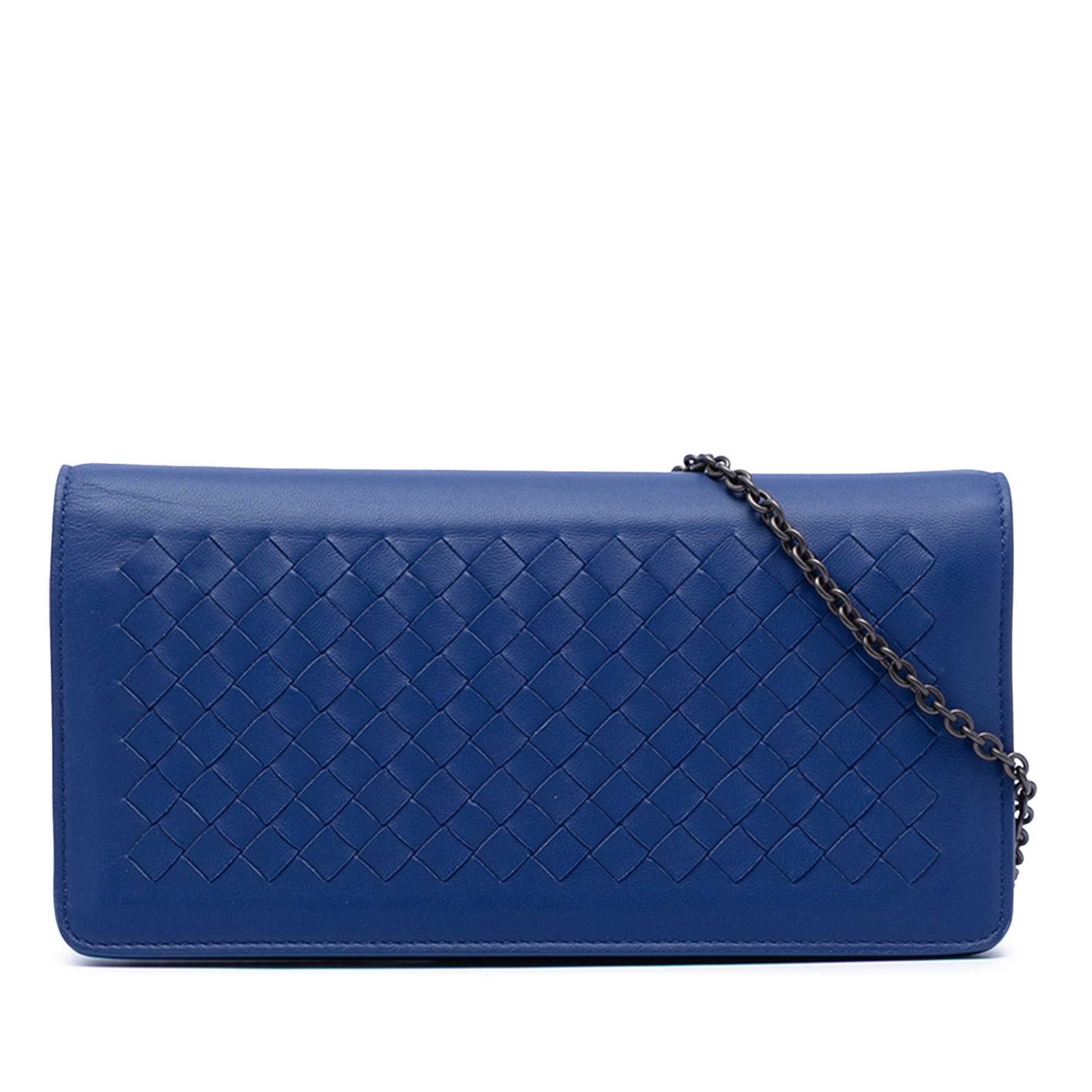 Bottega Veneta Nappa Intercciato Flap Wallet on Chain