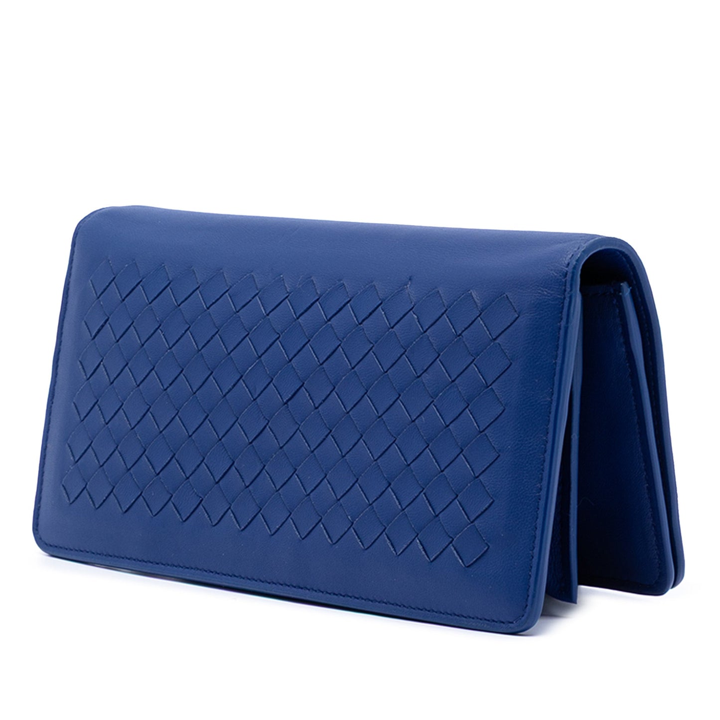 Bottega Veneta Nappa Intercciato Flap Wallet on Chain