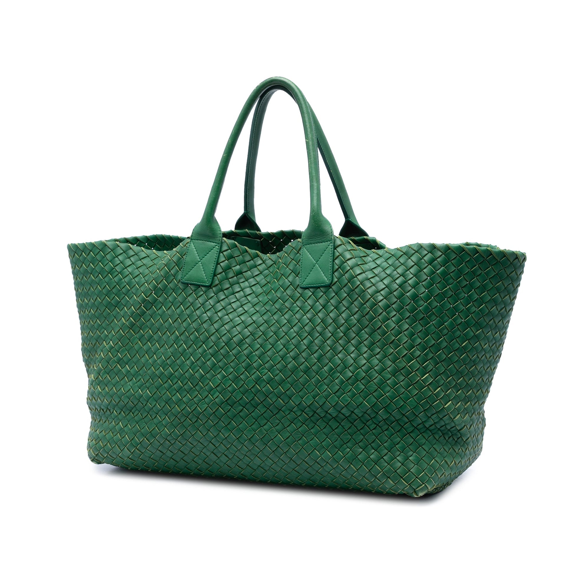 Bottega Veneta Limited Edition Large Lambskin Intreccio Cabat Tote