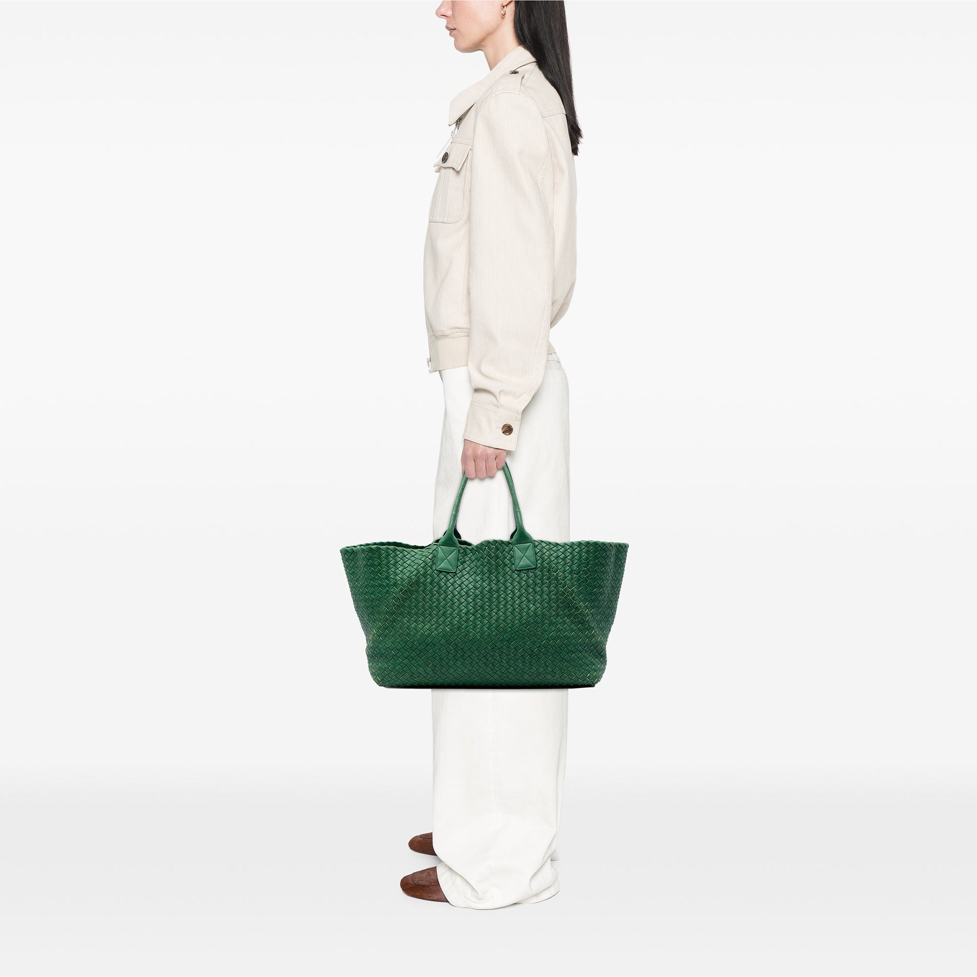 Bottega Veneta Limited Edition Large Lambskin Intreccio Cabat Tote