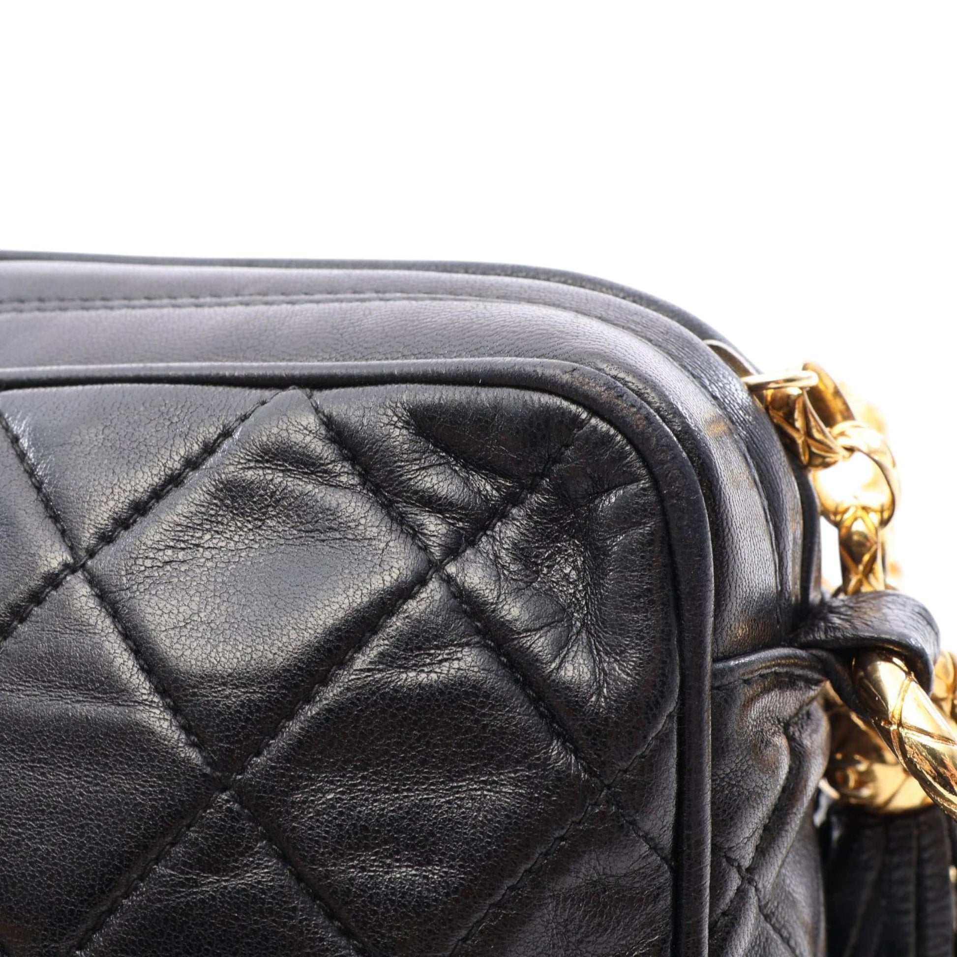 Chanel Medium CC Quilted Lambskin Tassel Camera Bag