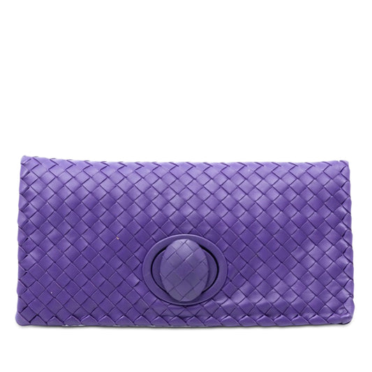 Bottega Veneta Nappa Intrecciato Turn Lock Clutch