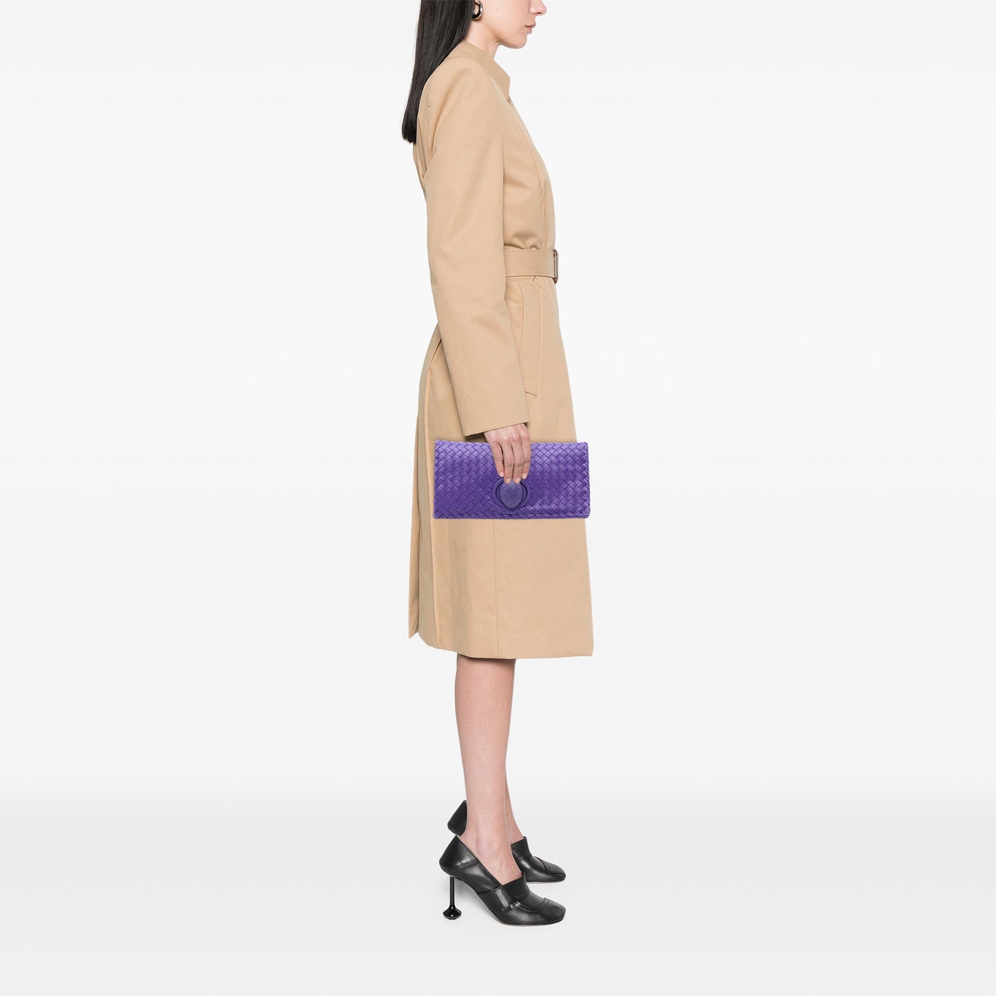 Bottega Veneta Nappa Intrecciato Turn Lock Clutch