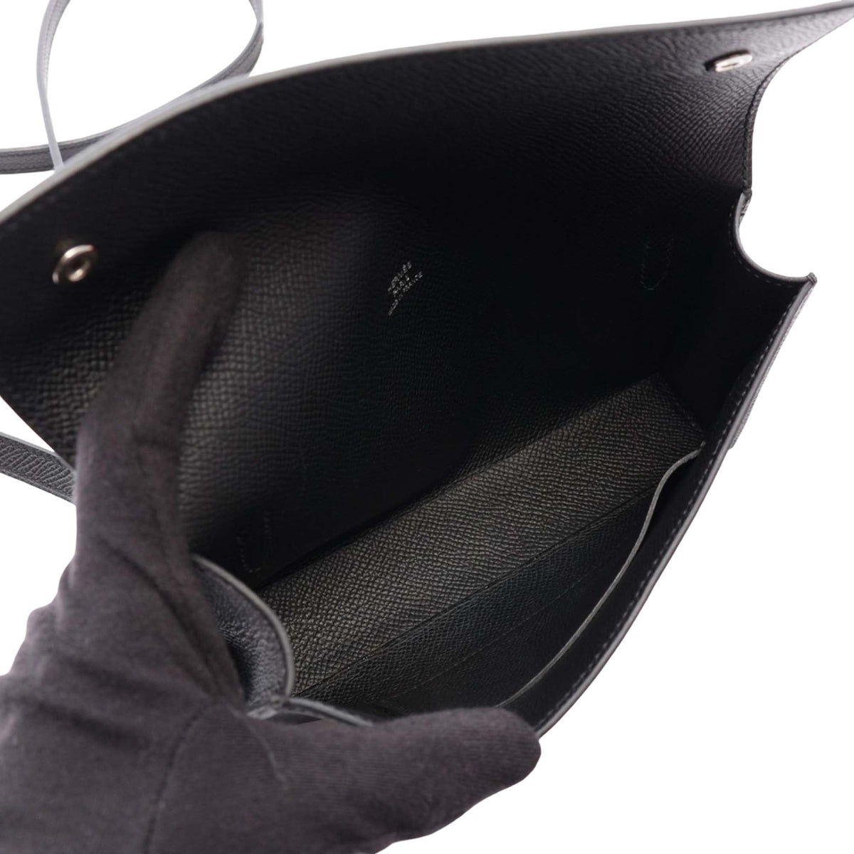 Hermès Epsom Hermesnap Wallet On Strap — Black