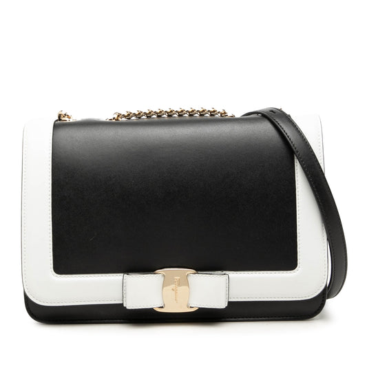 Ferragamo Bicolor Leather Vara Bow Crossbody