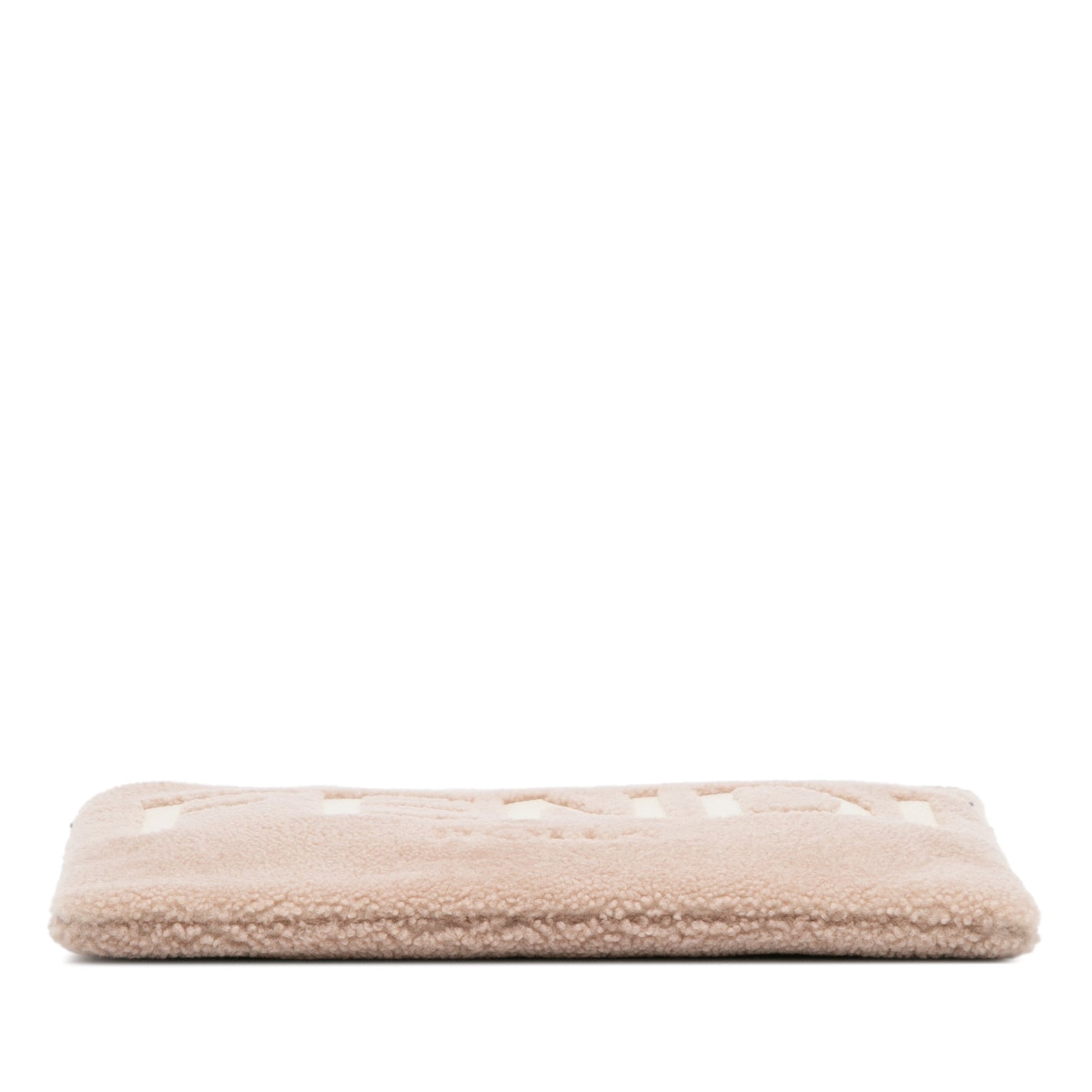 Fendi Shearling Logo Flat Pouch