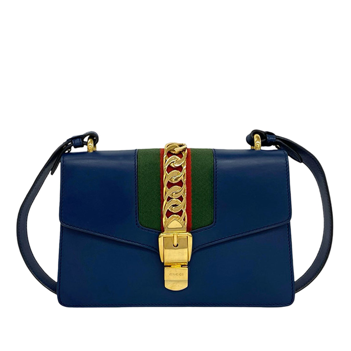 Gucci Small Calfskin Web Sylvie Satchel
