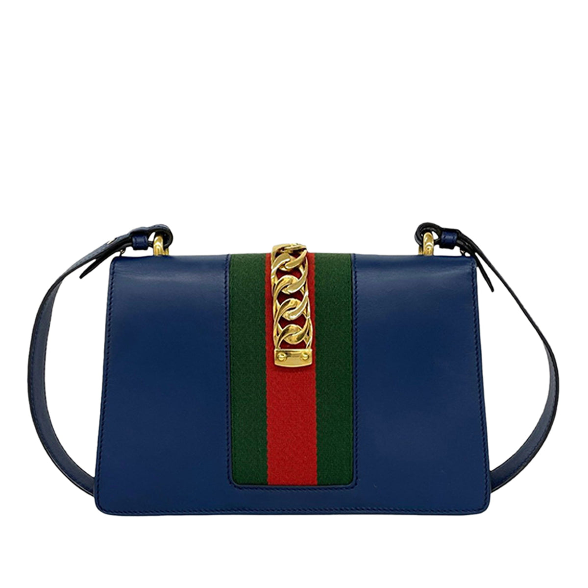 Gucci Small Calfskin Web Sylvie Satchel