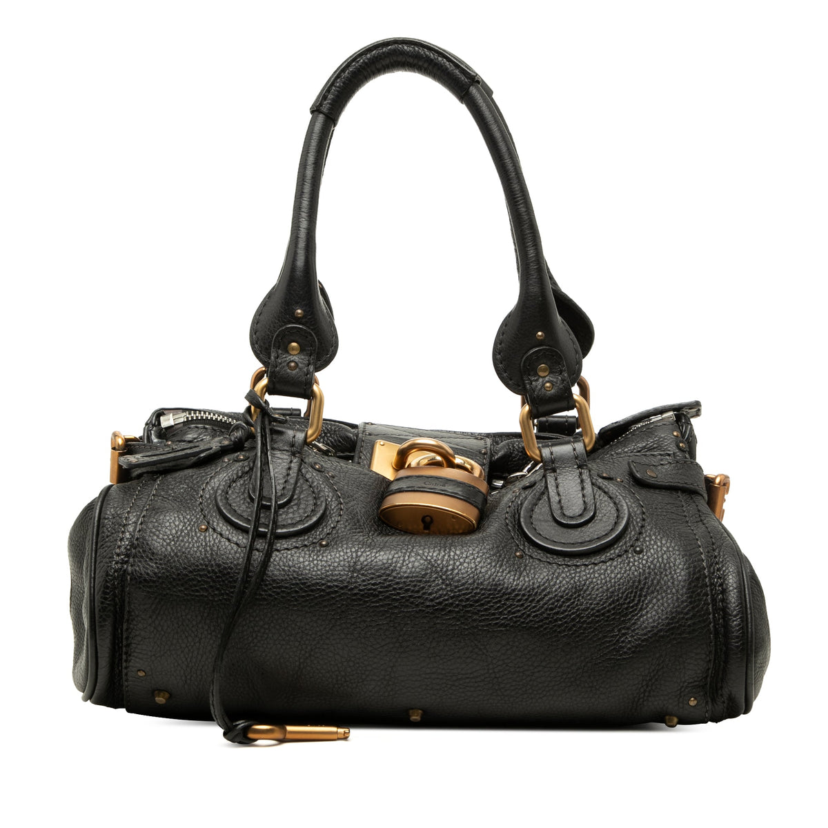 Chloé Medium Leather Paddington Handbag — Black