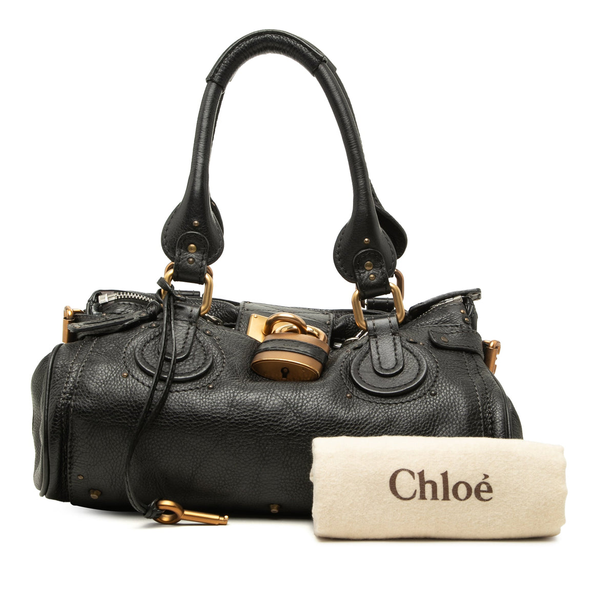 Chloé Medium Leather Paddington Handbag — Black