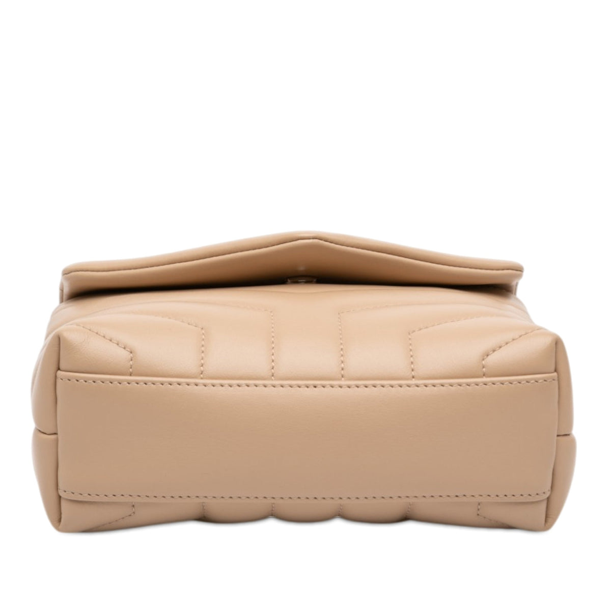 Saint Laurent Toy Matelasse Calfskin Monogram LouLou Crossbody — Beige