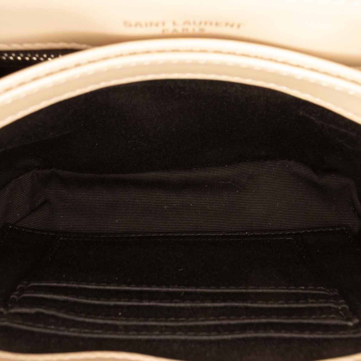 Saint Laurent Toy Matelasse Calfskin Monogram LouLou Crossbody — Beige