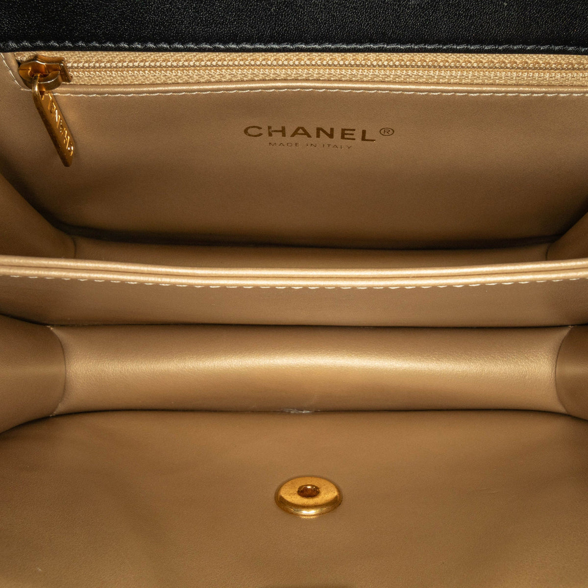 Chanel Quilted Lambskin Octagonal Buckle Crossbody