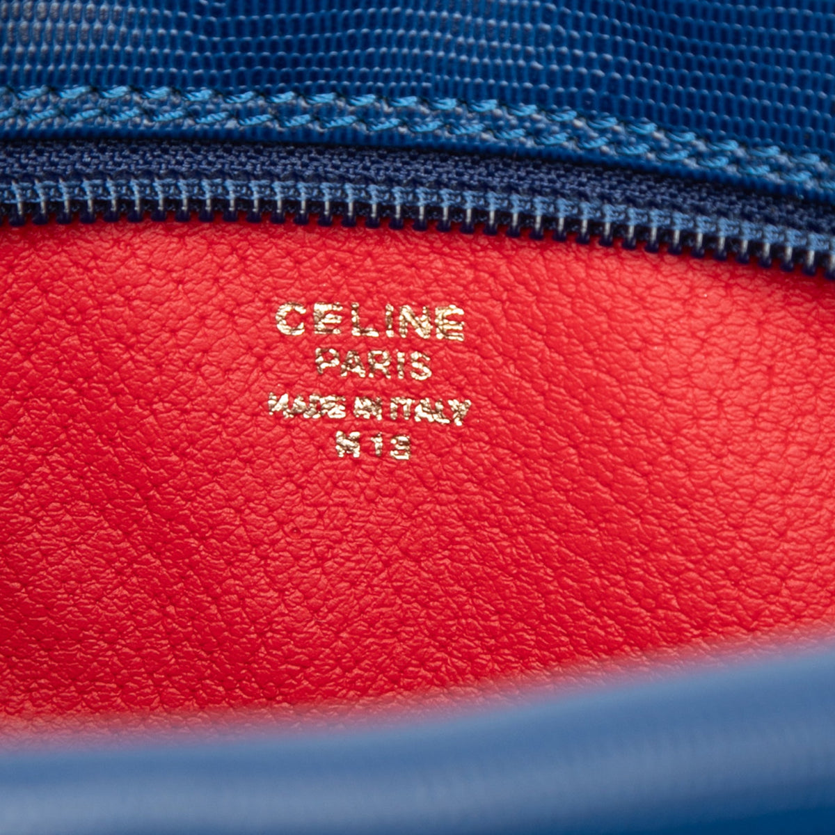 Celine Lizard Embossed Leather Clutch