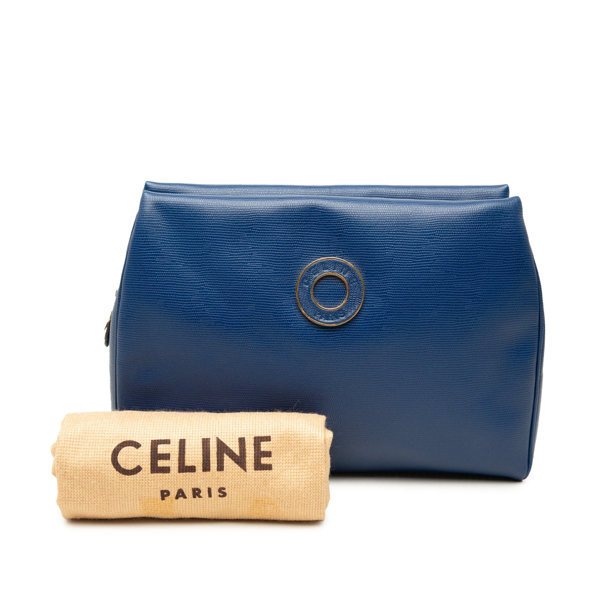Celine Lizard Embossed Leather Clutch