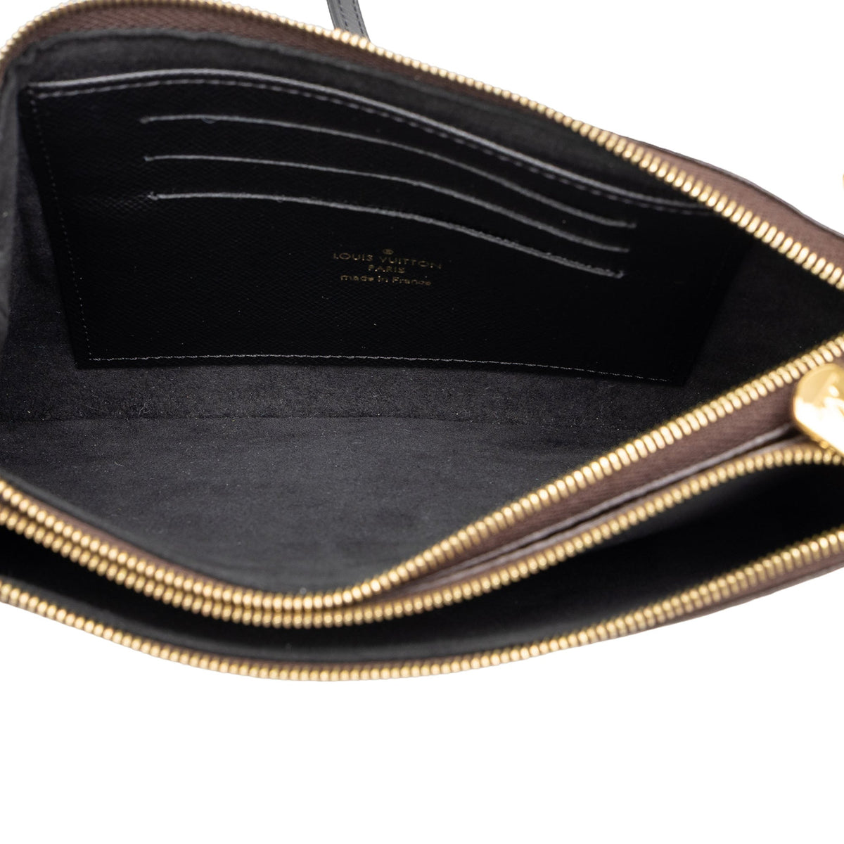 Louis Vuitton Monogram Giant Reverse Double Zip Pochette — Brown