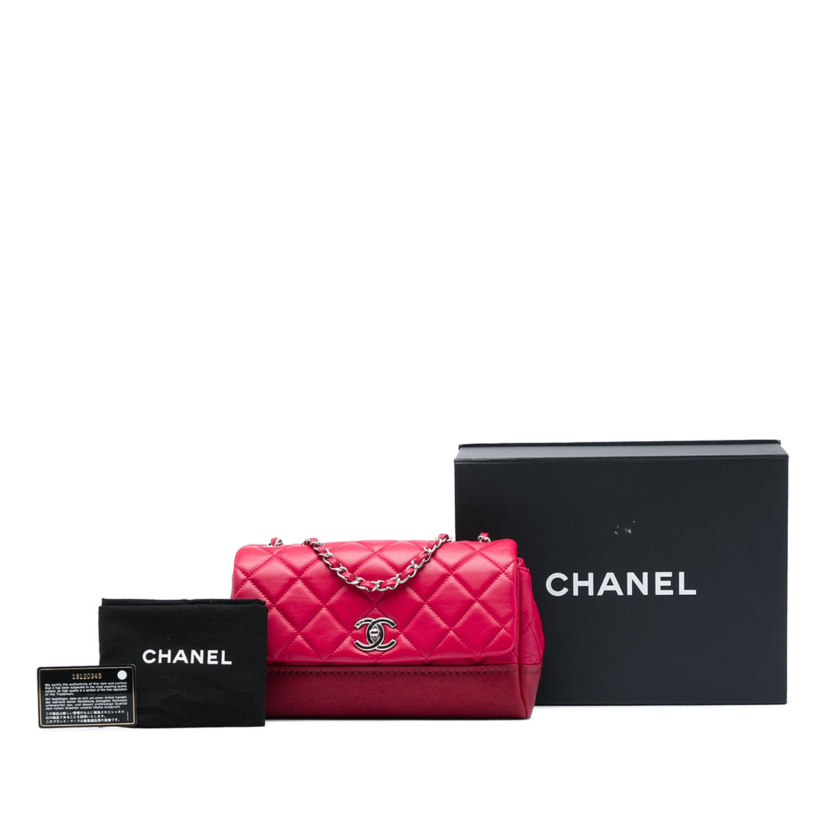 Chanel Medium Quilted Lambskin and Caviar Bi Coco Flap — Red