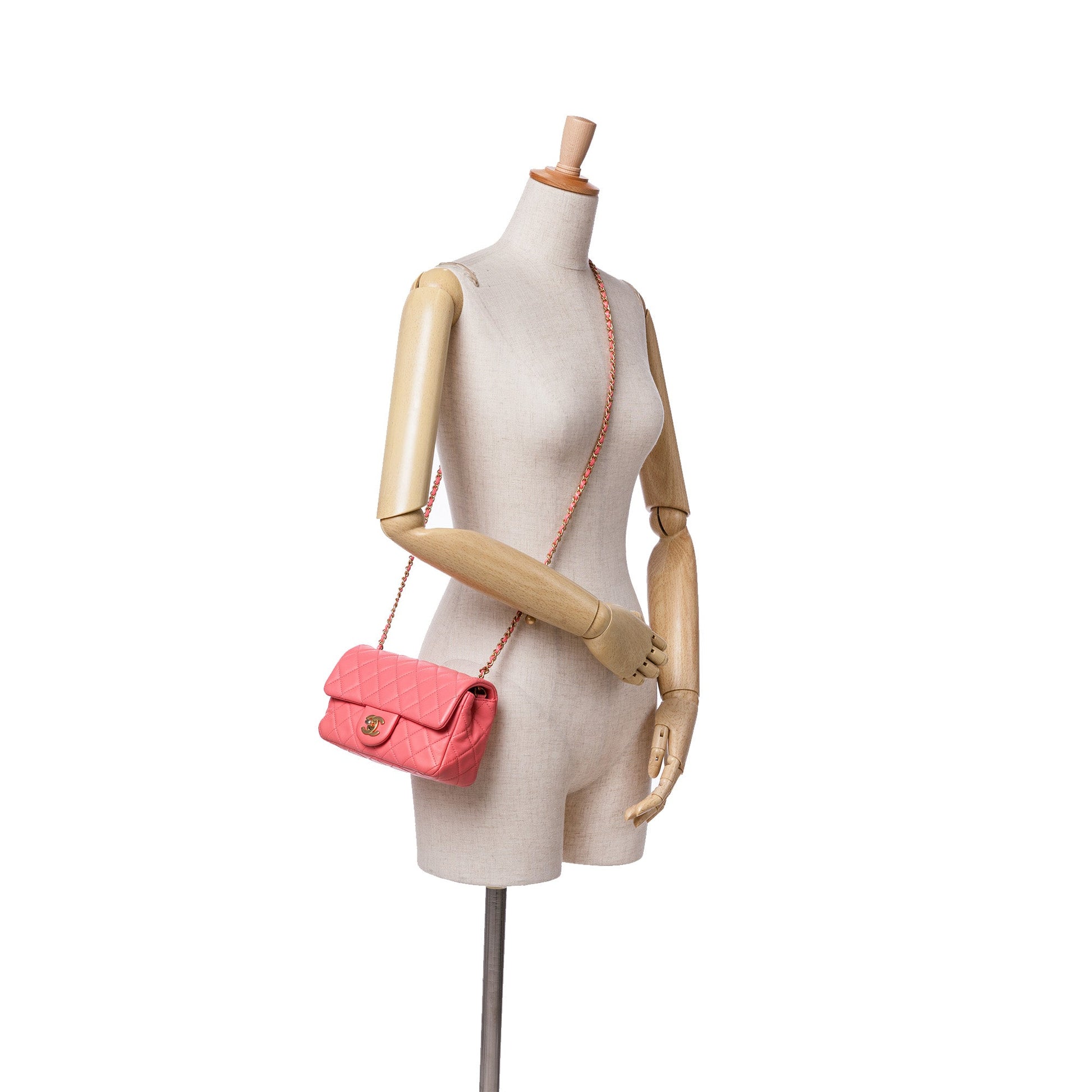 Chanel Mini Rectangular Classic Lambskin Pearl Crush Single Flap