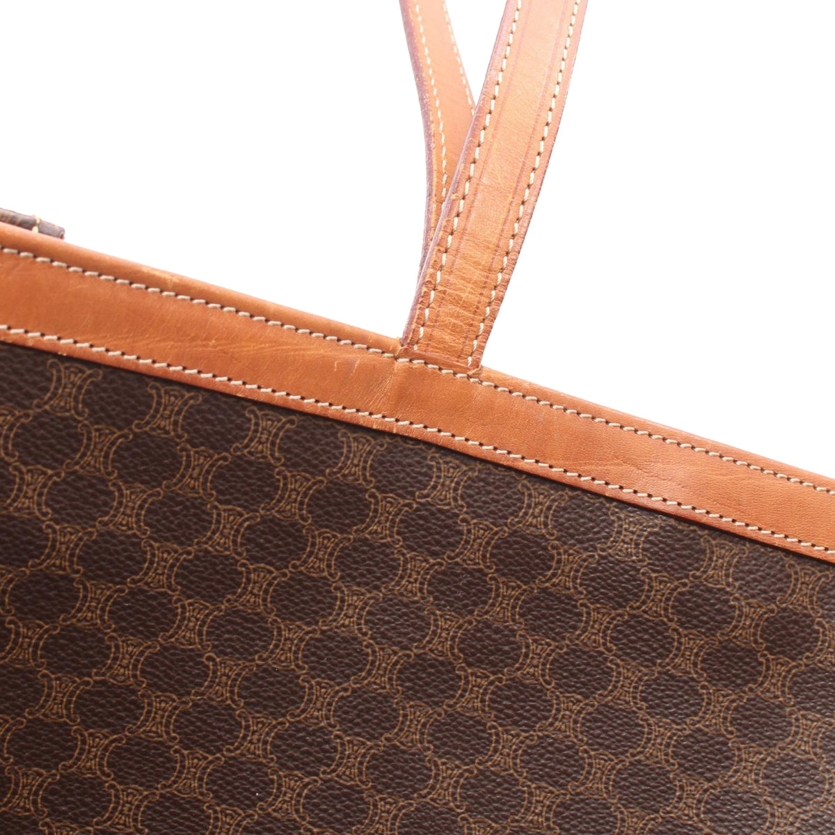 Celine Macadam Coated Canvas Tote — Brown