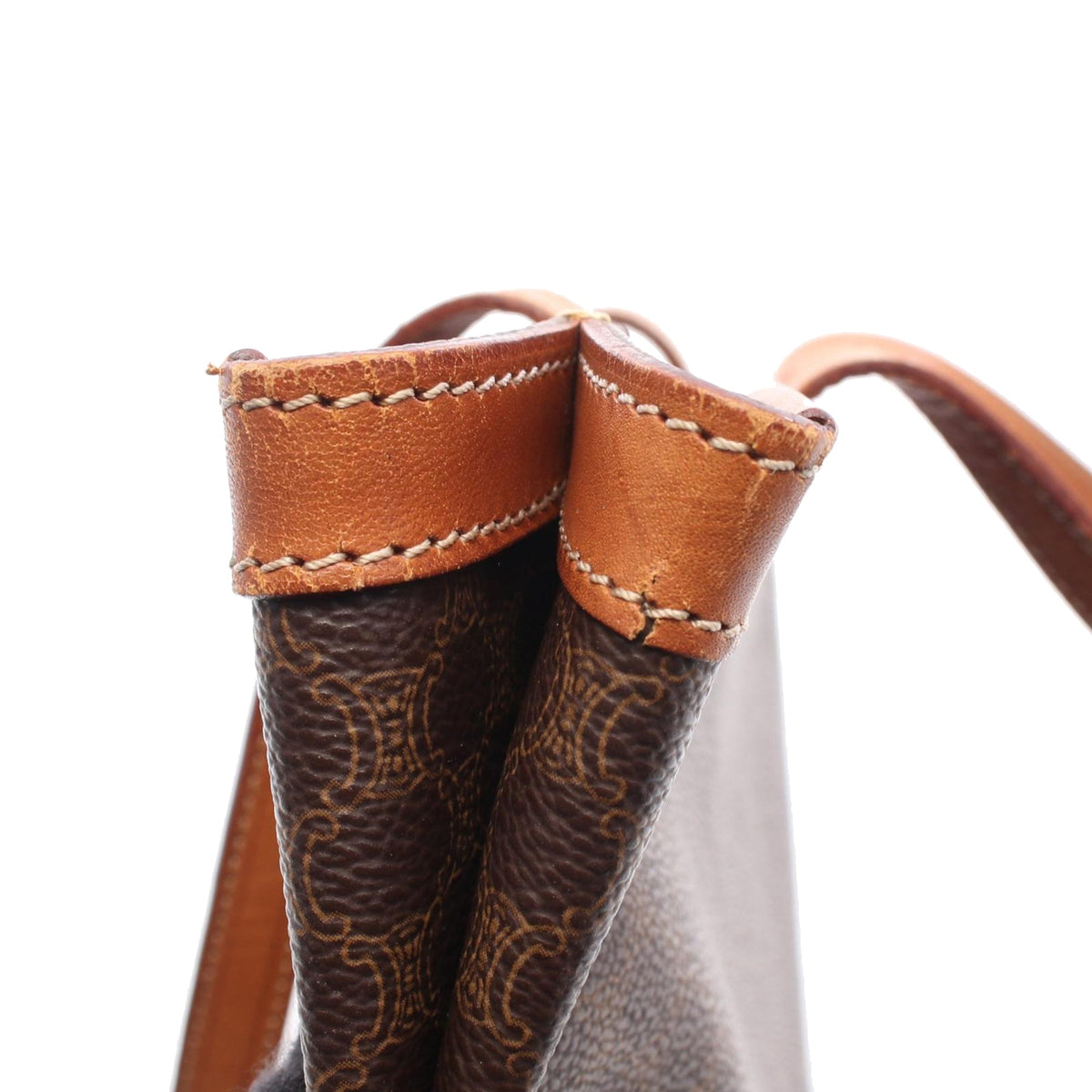 Celine Macadam Coated Canvas Tote — Brown