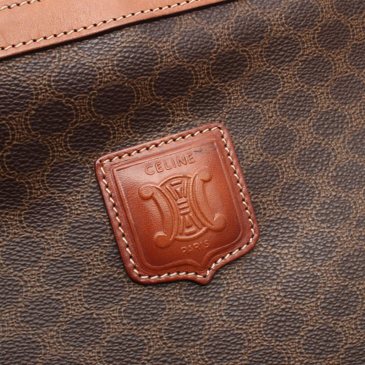 Celine Macadam Coated Canvas Tote — Brown