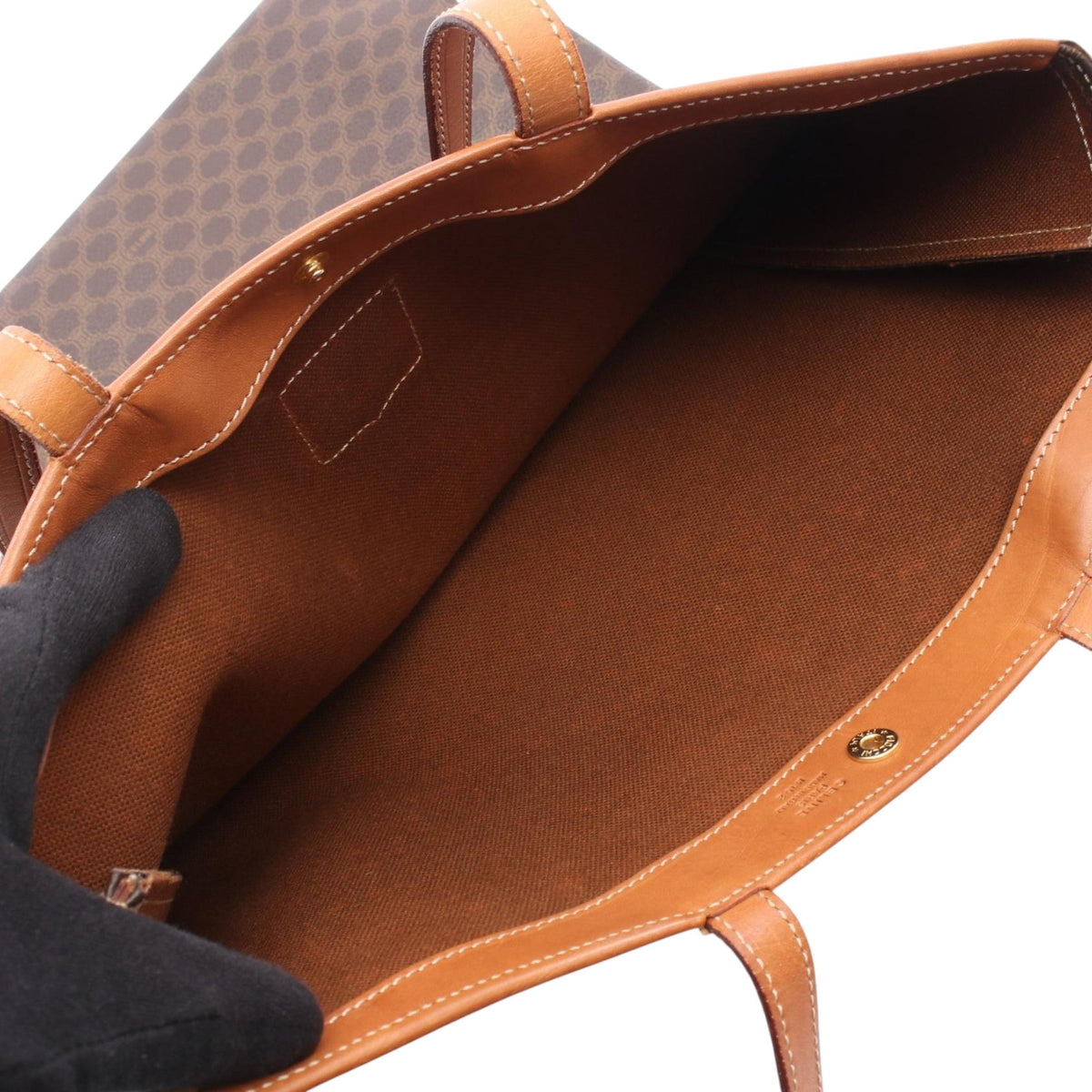 Celine Macadam Coated Canvas Tote — Brown