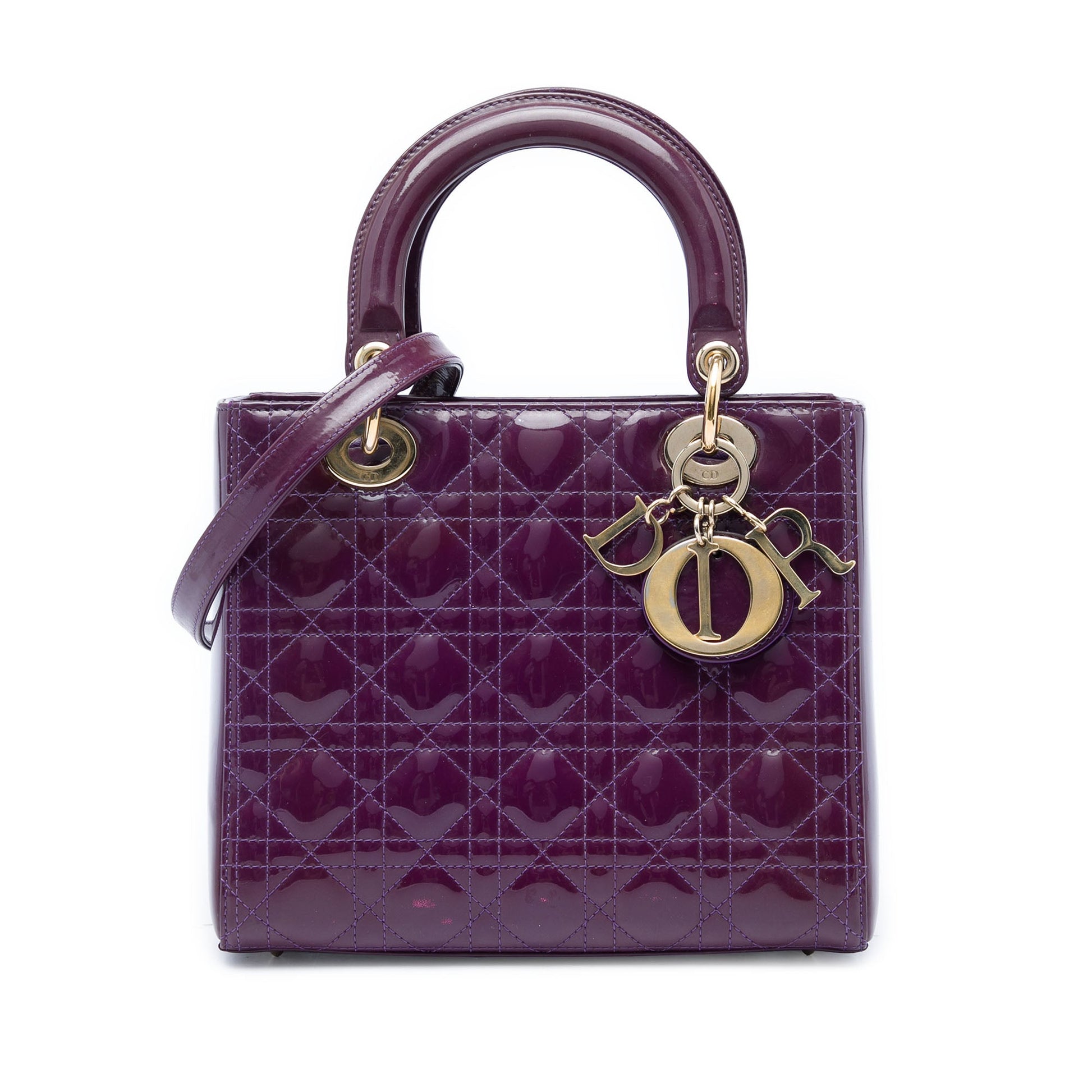 Dior Medium Patent Cannage Lady Dior