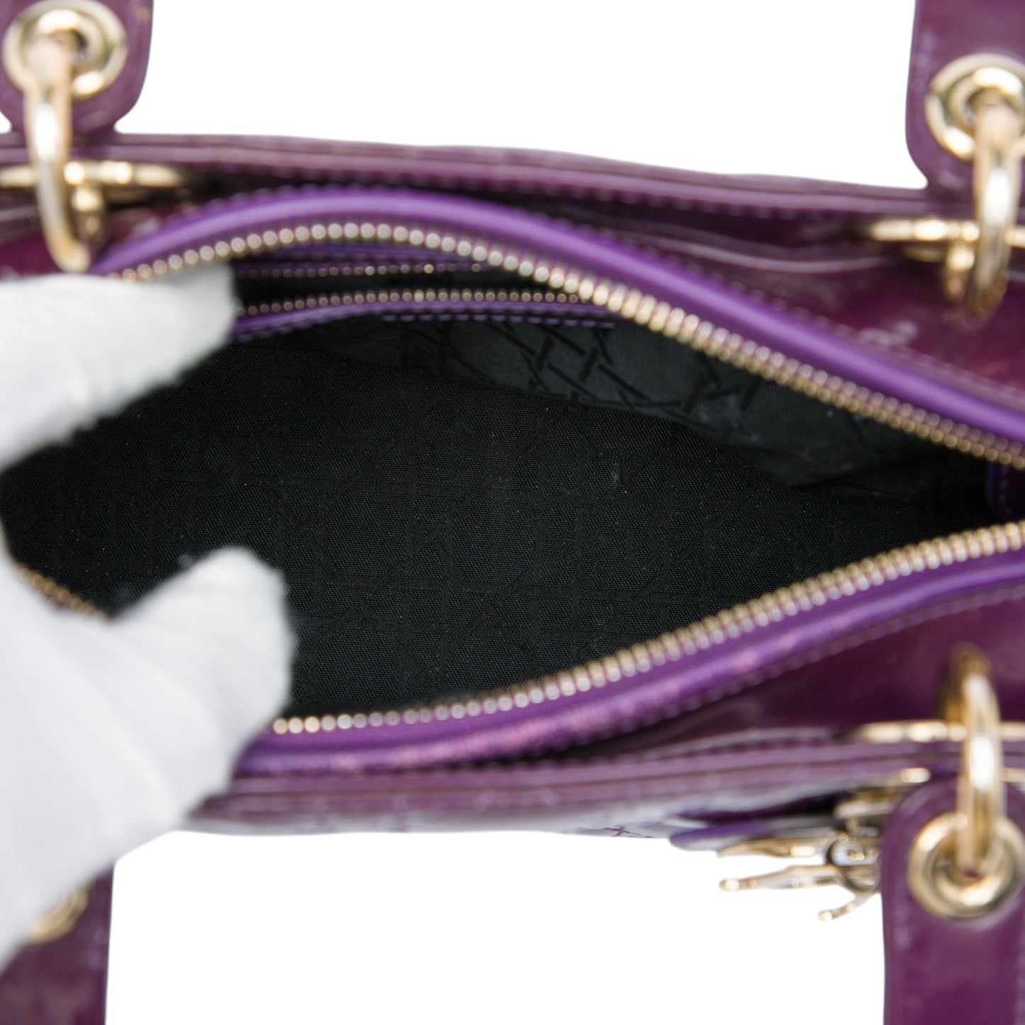 Dior Medium Patent Cannage Lady Dior