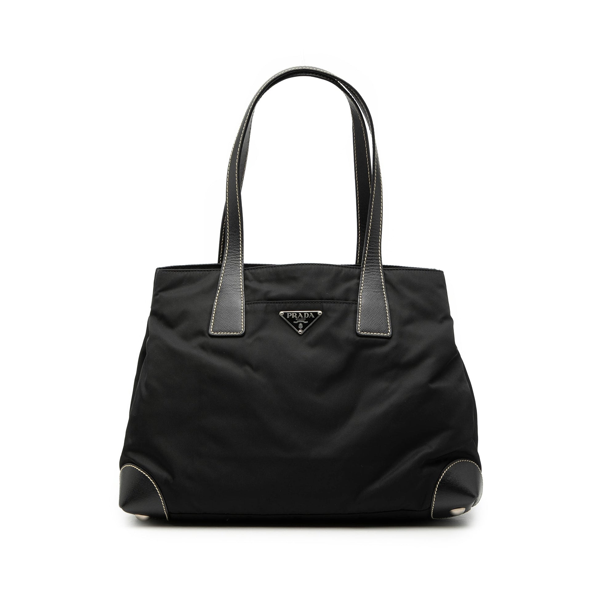 Prada Saffiano Trimmed Tessuto Shopper Tote