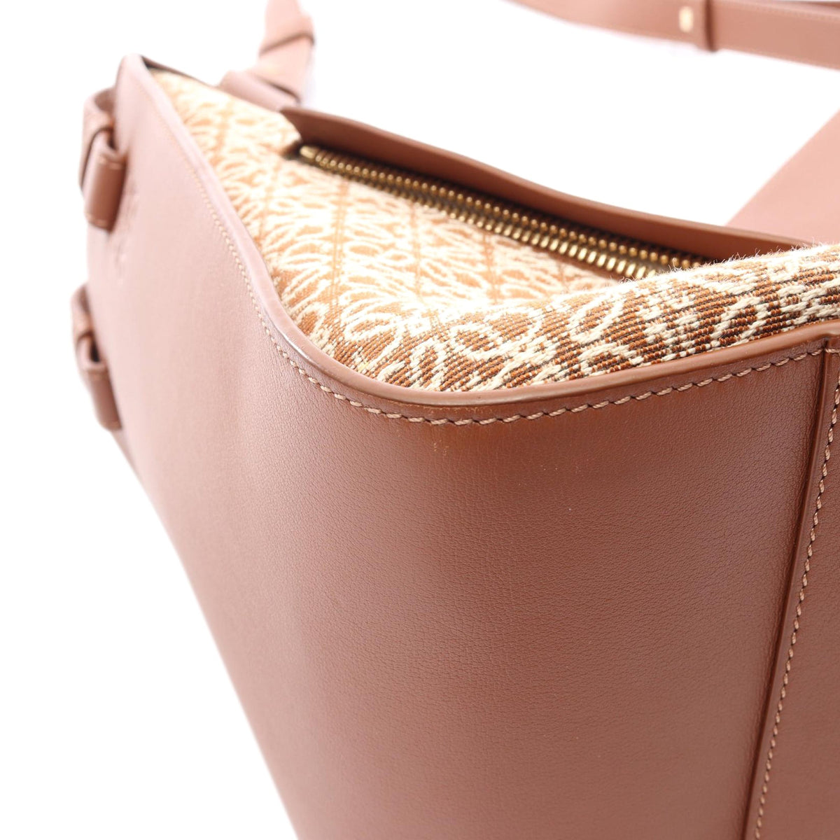 LOEWE Small Raffia and Leather Hammock Bag