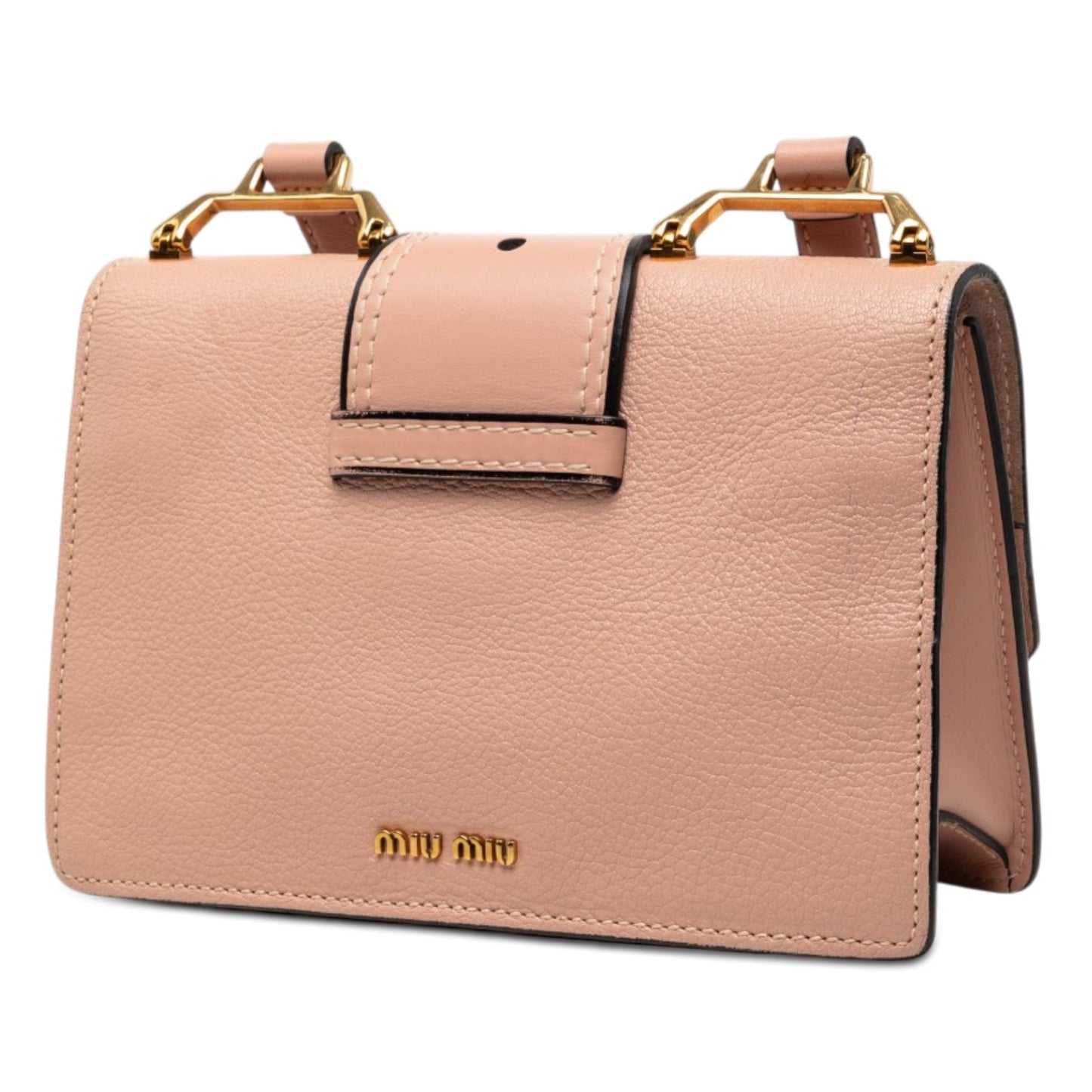 Miu Miu Goatskin Madras Soft Calf Crystal Embellished Crossbody